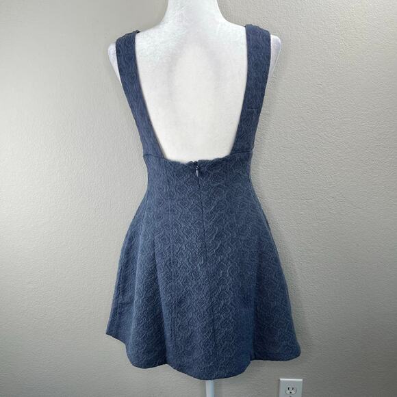 Revolve WeWoreWhat Grey Textured Knit Plunge V-Neck Sleeveless Mini Dress 6 NWT - Picture 15 of 15